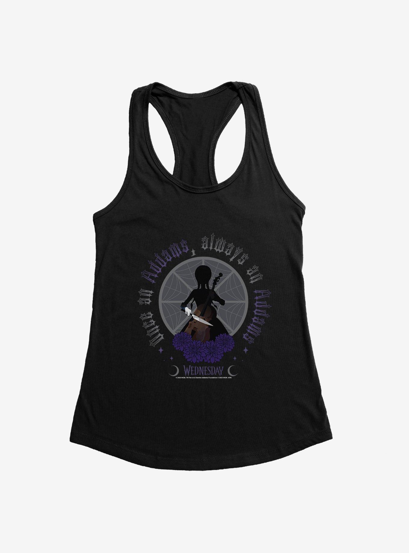 Wednesday Always An Addams Girls Tank, BLACK, hi-res