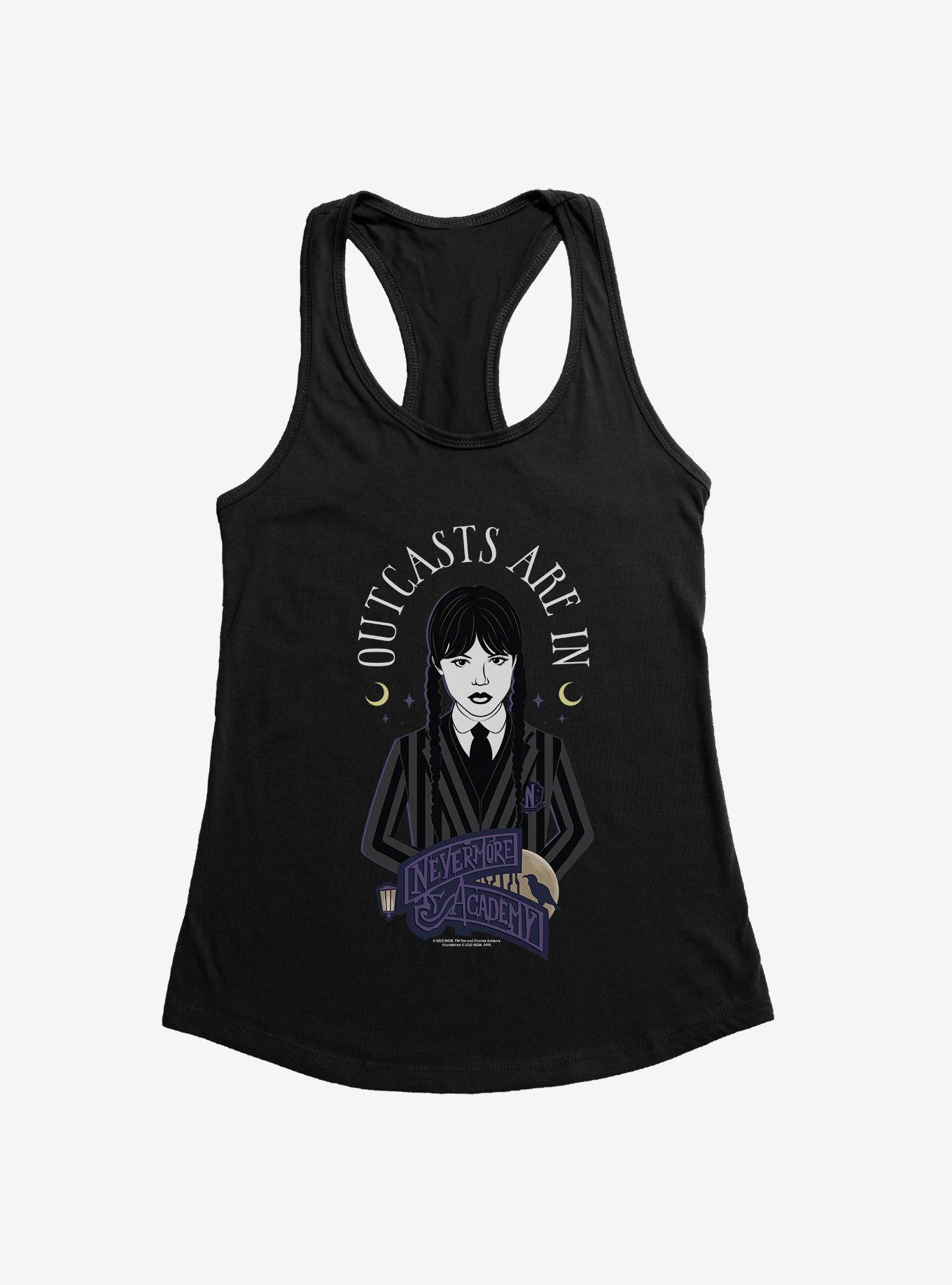 Wednesday Outcasts Are In Girls Tank, BLACK, hi-res