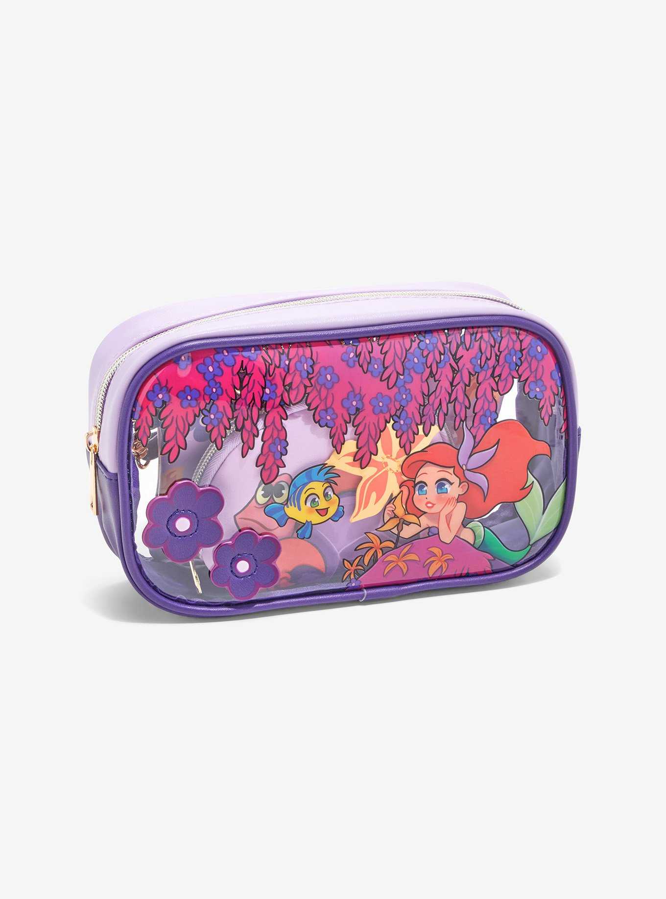 Disney The Little Mermaid Ariel Floral Cosmetic Bag Set - BoxLunch Exclusive, , hi-res