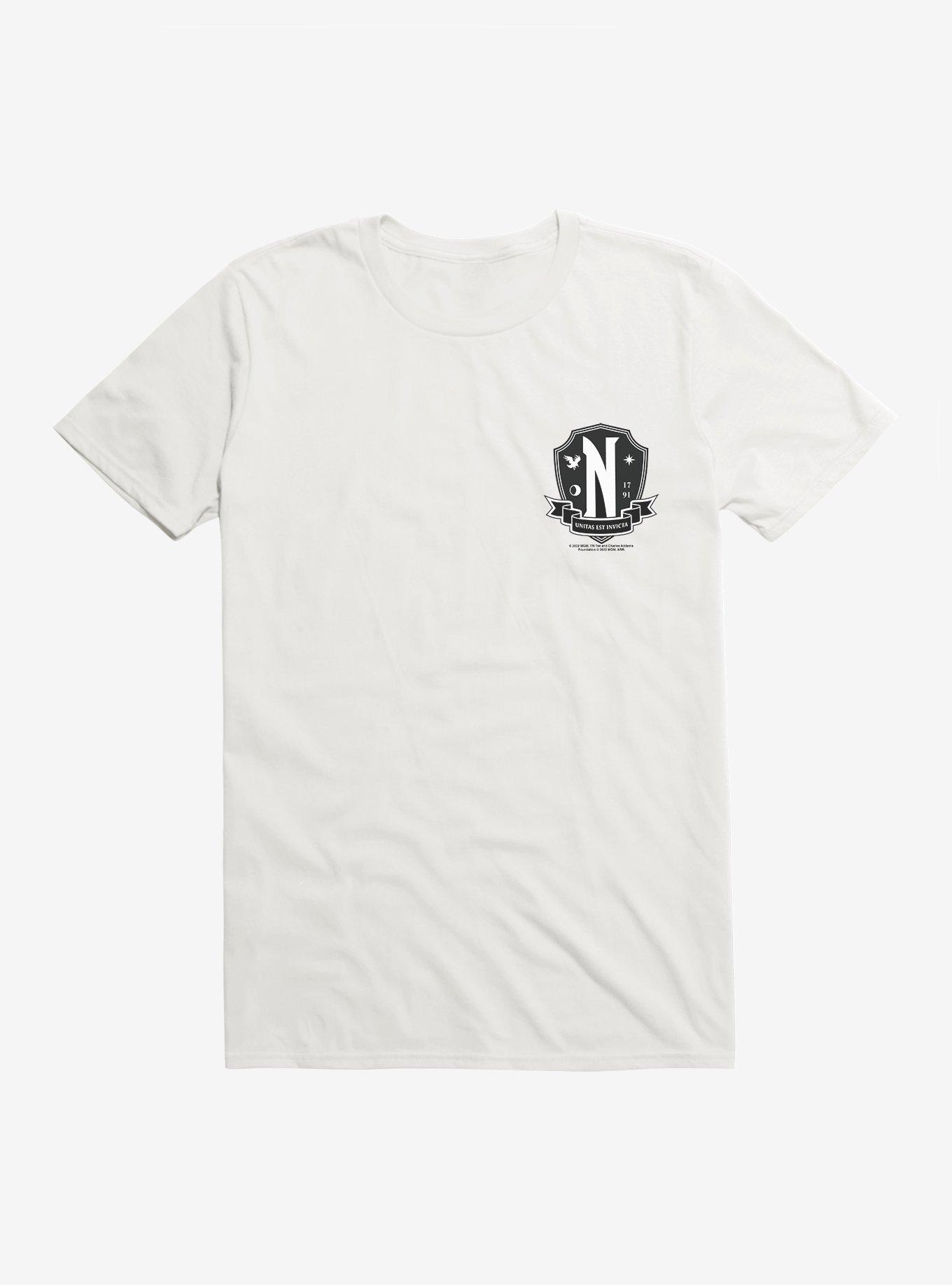 Wednesday Nevermore Academy Crest T-Shirt, , hi-res