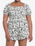Ivory Butterfly Romper Plus Size, IVORY, hi-res
