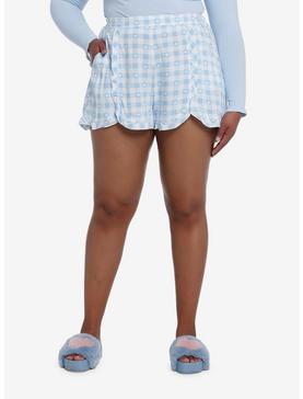 Plus Size Sweet Society Blue Gingham Girls Woven Shorts Plus Size, , hi-res