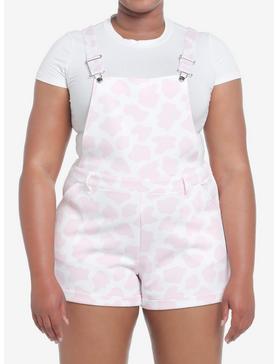 Sweet Society Pink Cow Print Shortalls Plus Size, , hi-res