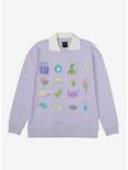 Disney The Princess And The Frog Icons Collared Crewneck, LIGHT PURPLE, hi-res