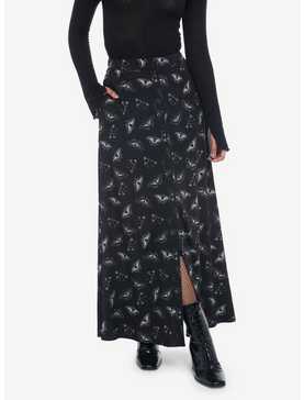 Black Moth Button Front Maxi Skirt | Hot Topic