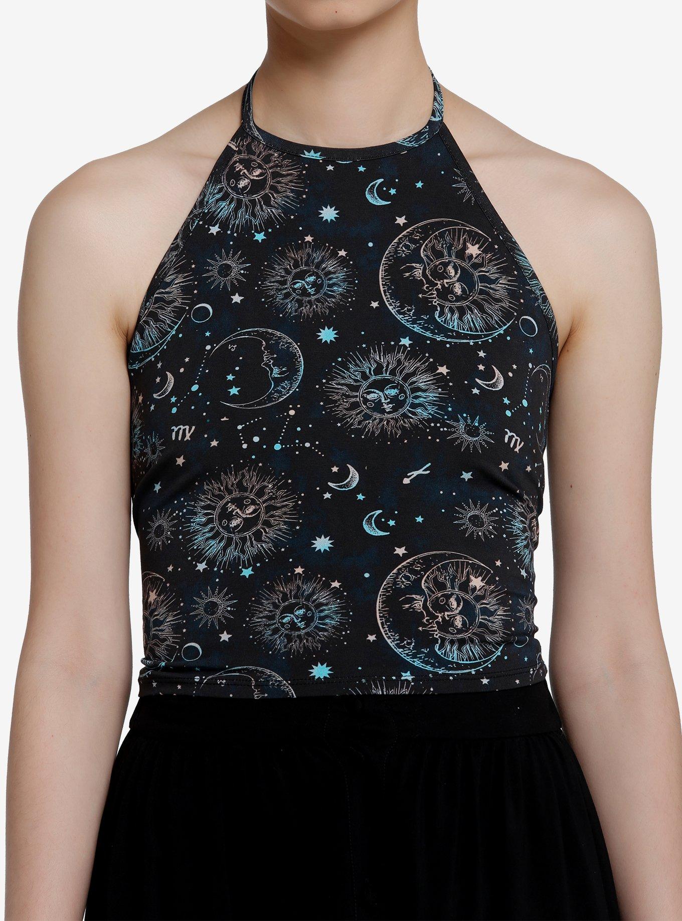Cosmic Aura Celestial Girls Halter Top, CELESTIAL BLUE, hi-res