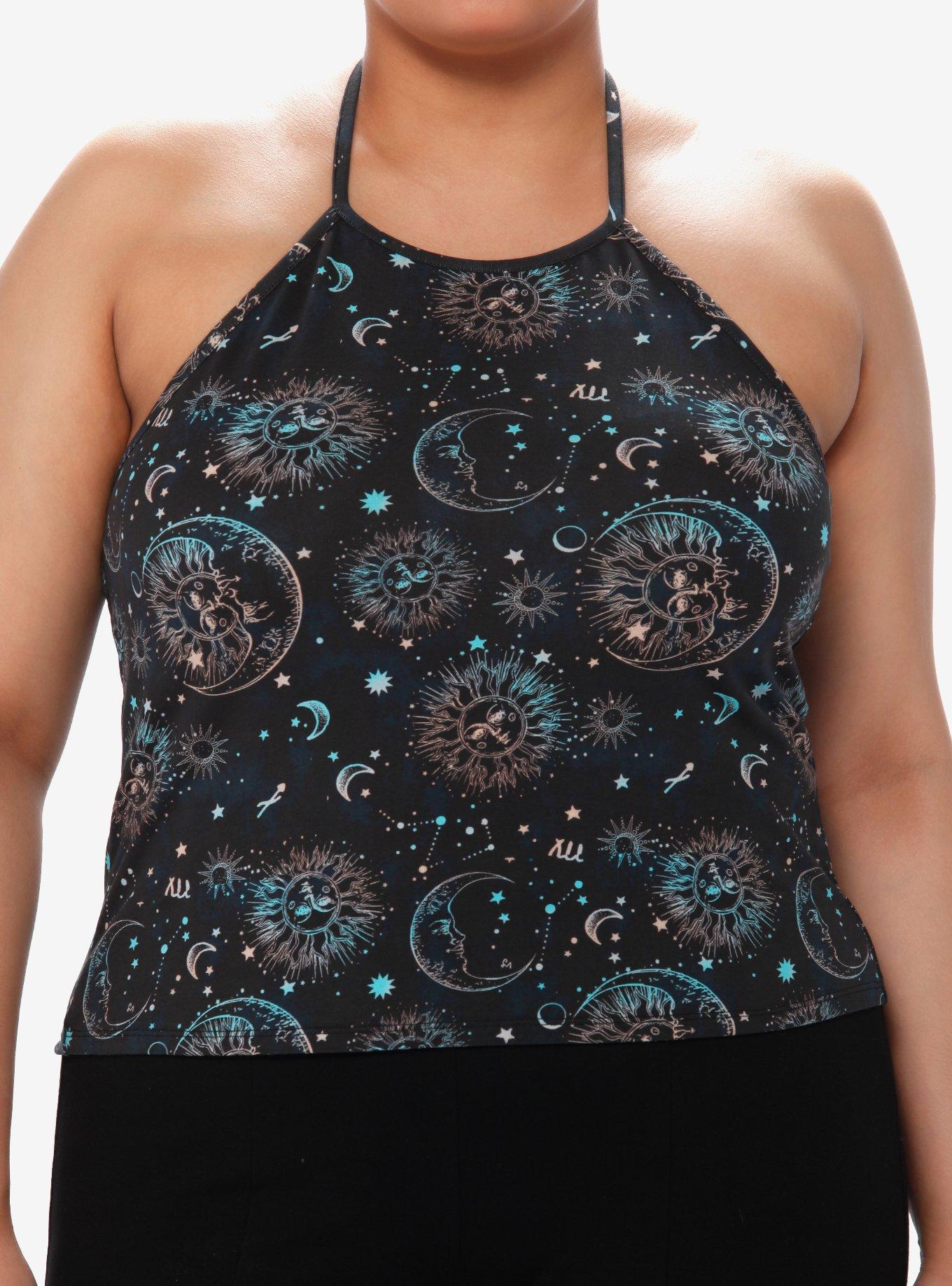 Cosmic Aura Celestial Girls Halter Top Plus Size, CELESTIAL BLUE, hi-res