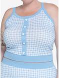 Sweet Society Baby Blue Gingham Girls Sweater Tank Top Plus Size, GINGHAM WHITE-BLUE, hi-res