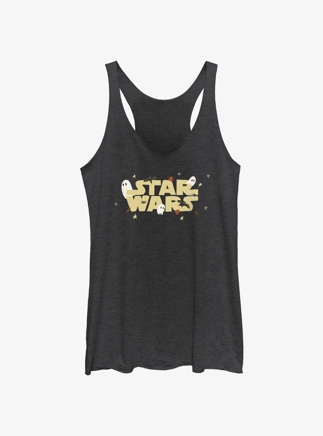 Star Wars The Mandalorian Haunted Logo Girls Tank, BLK HTR, hi-res