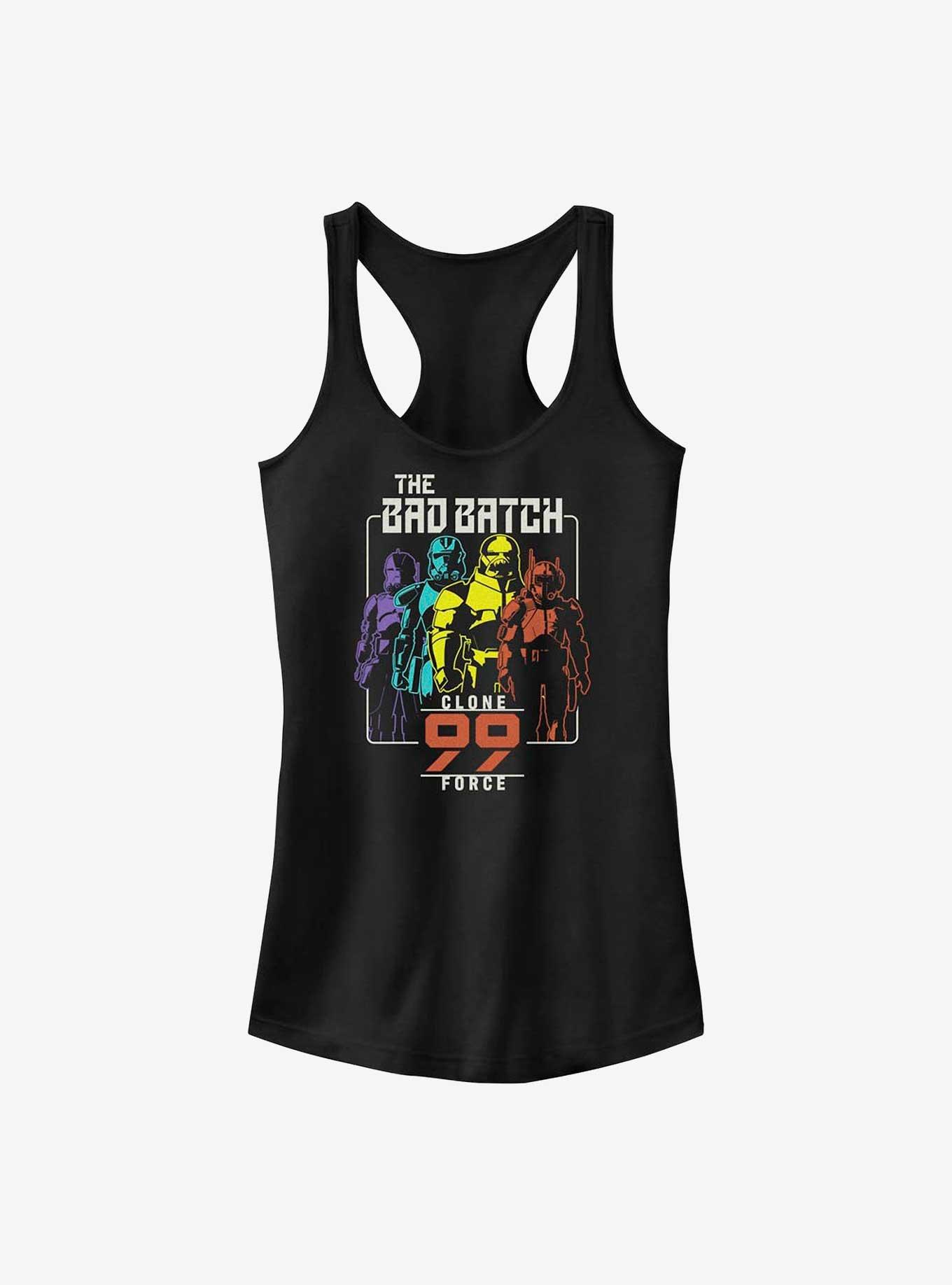 Star Wars: The Bad Batch Rainbow Clones Girls Tank, BLACK, hi-res