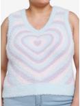 Sweet Society Pastel Hearts Fuzzy Girls Sweater Vest Plus Size, MULTI, hi-res