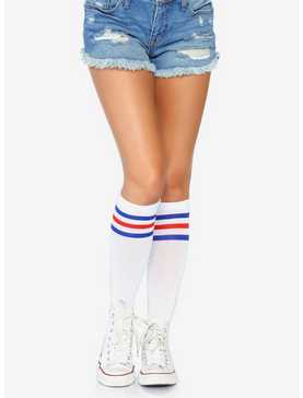 Athletic Striped Knee High Socks, , hi-res