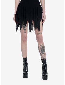 Cosmic Aura Black Hanky Hem Mini Skirt, , hi-res