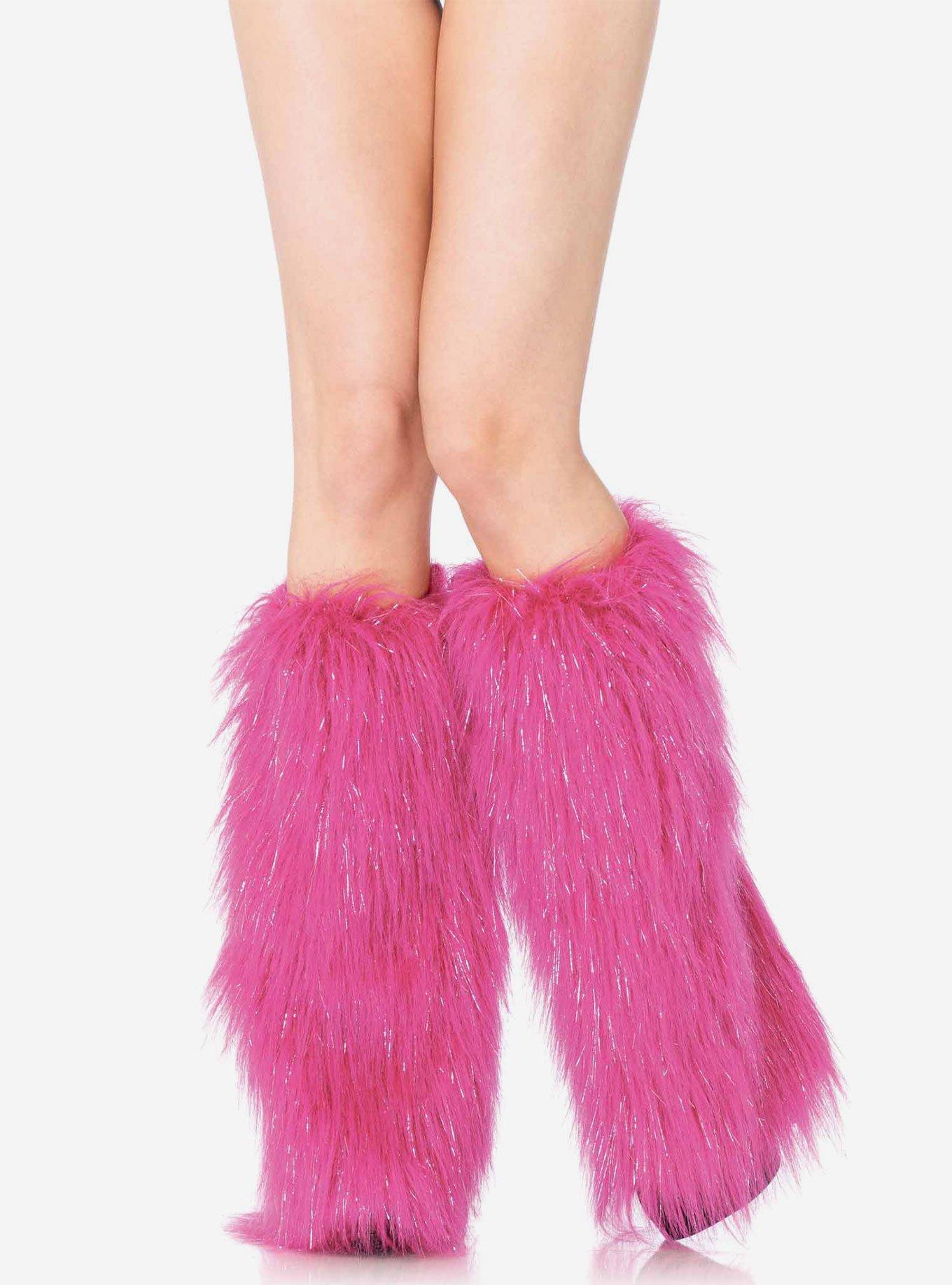 Hot Topic Pink Pom Cable Knit Leg Warmers