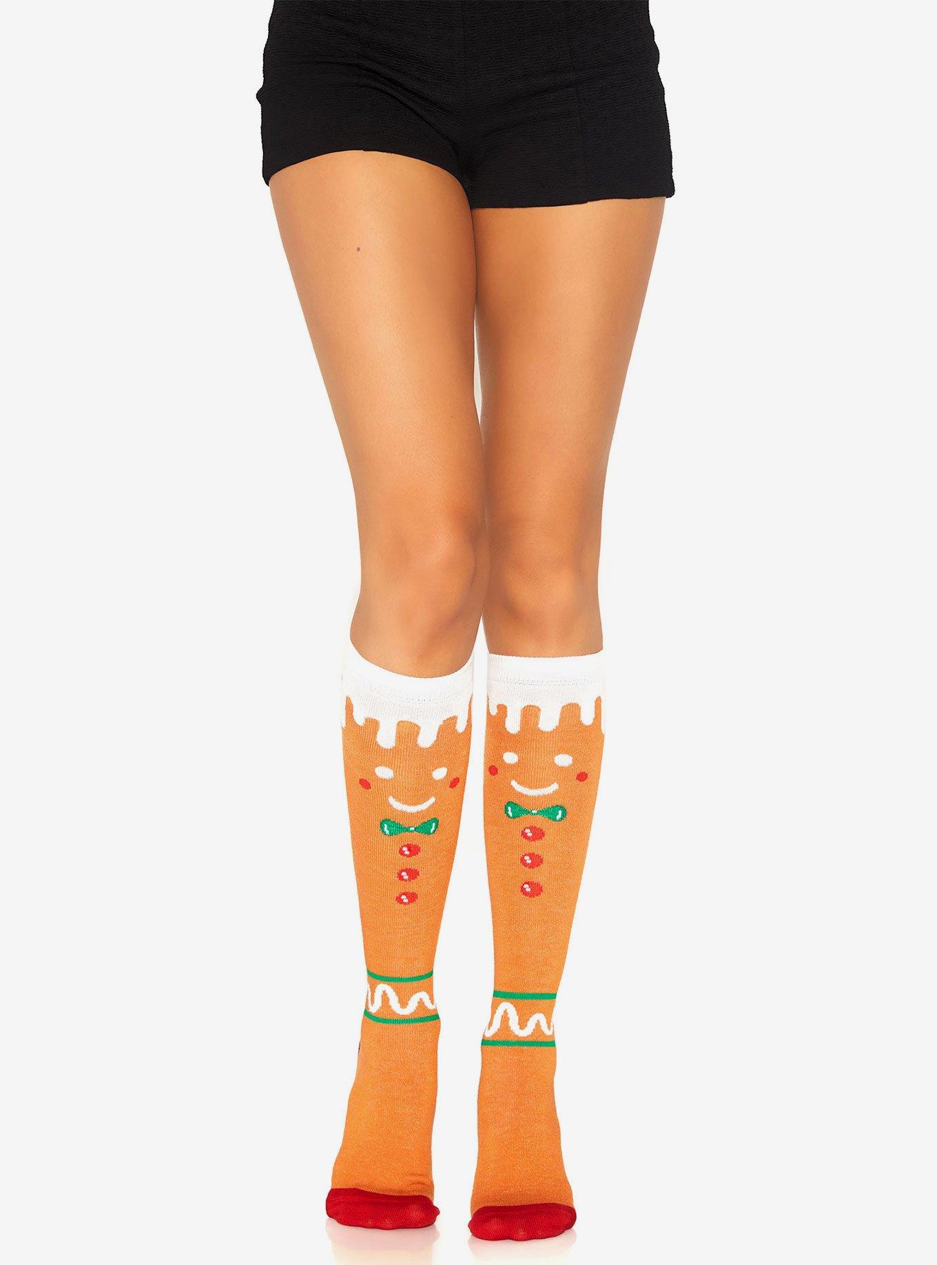 Gingerbread Man Knee High Socks, , hi-res