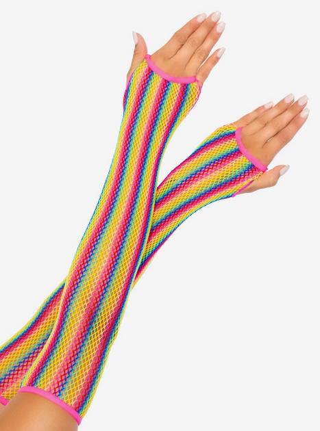 Rainbow Net Arm Warmers | Hot Topic