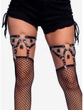 Spider-Ring Thigh High Garter Suspender with Chain, , hi-res