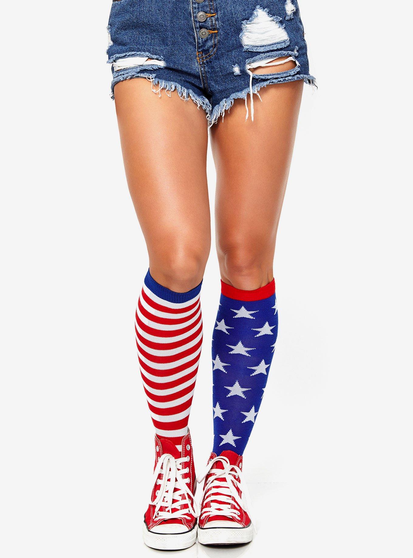 Stars and Stripes Knee High Socks, , hi-res