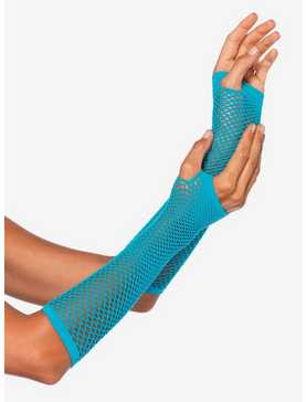 Triangle Net Fingerless Gloves Neon Blue, , hi-res