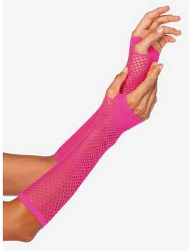 Triangle Net Fingerless Gloves Neon Pink, , hi-res