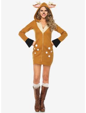 Cozy Fawn Costume Dress with Ear Hood and Fawn Tail, , hi-res