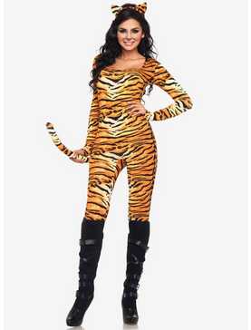 Wild Tigress Costume Catsuit with Tail and Ear Headband, , hi-res
