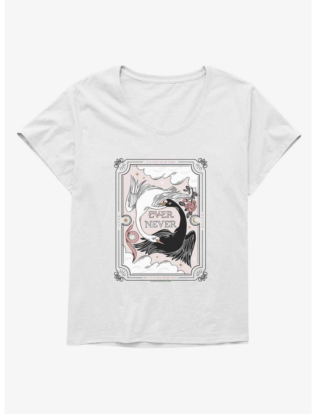 The School For Good And Evil Ever Never Tarot Card Womens T-Shirt Plus Size, WHITE, hi-res