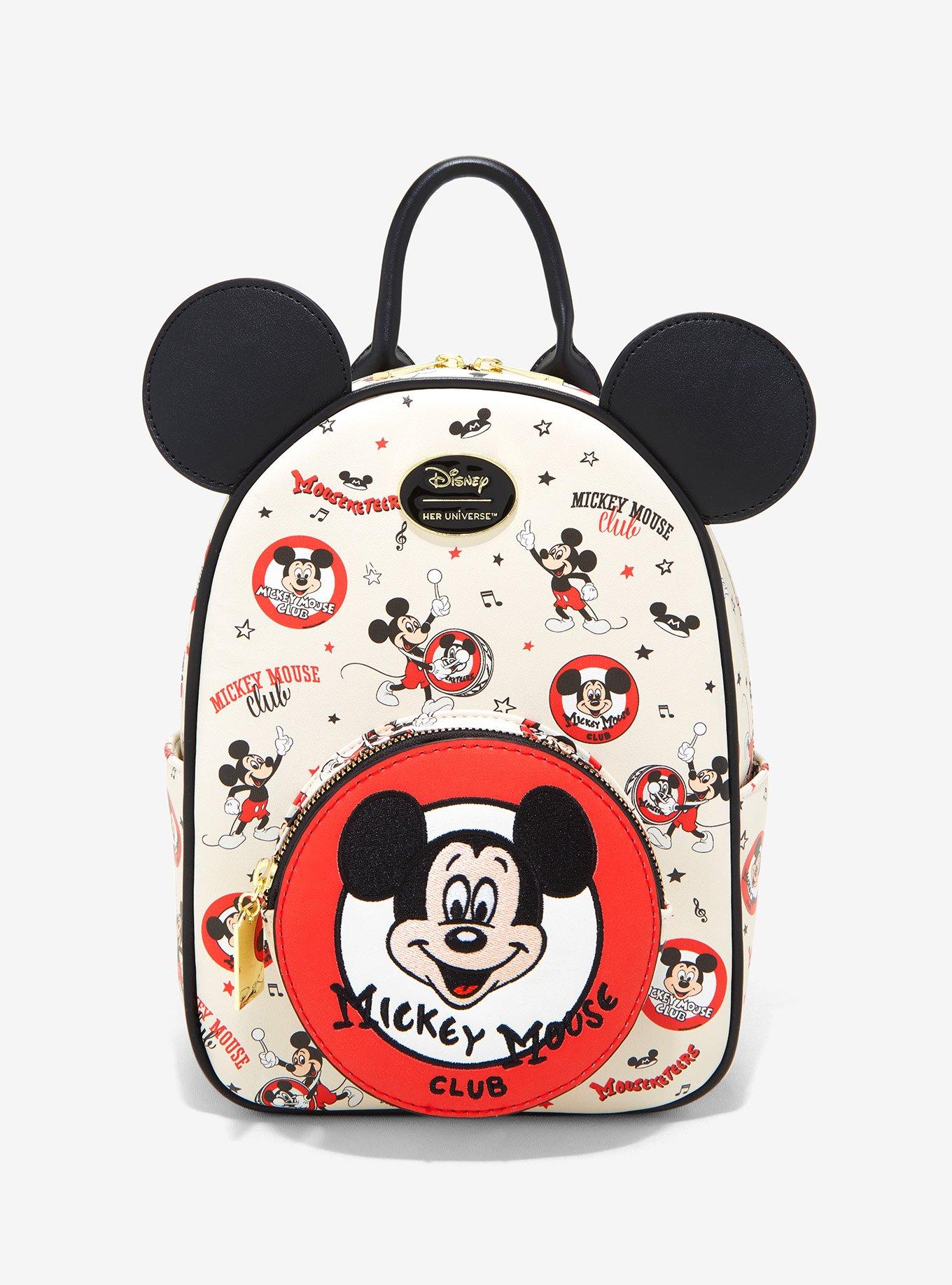 Disney Parks Minnie & Mickey Mouse White Comic Strip Handbag Barrel Purse  CUTE!