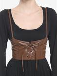 Brown Faux Leather Corset-Style Harness, BROWN, hi-res