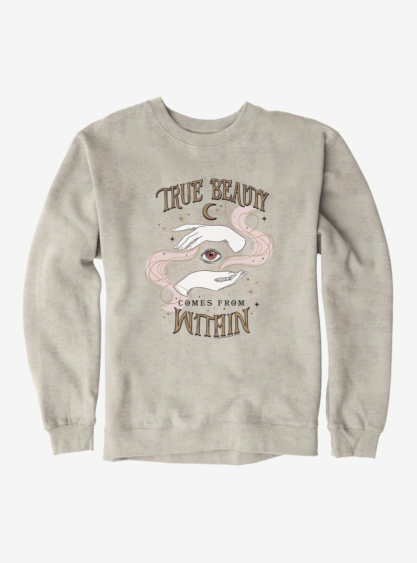 The School For Good And Evil True Beauty Sweatshirt, OATMEAL HEATHER, hi-res
