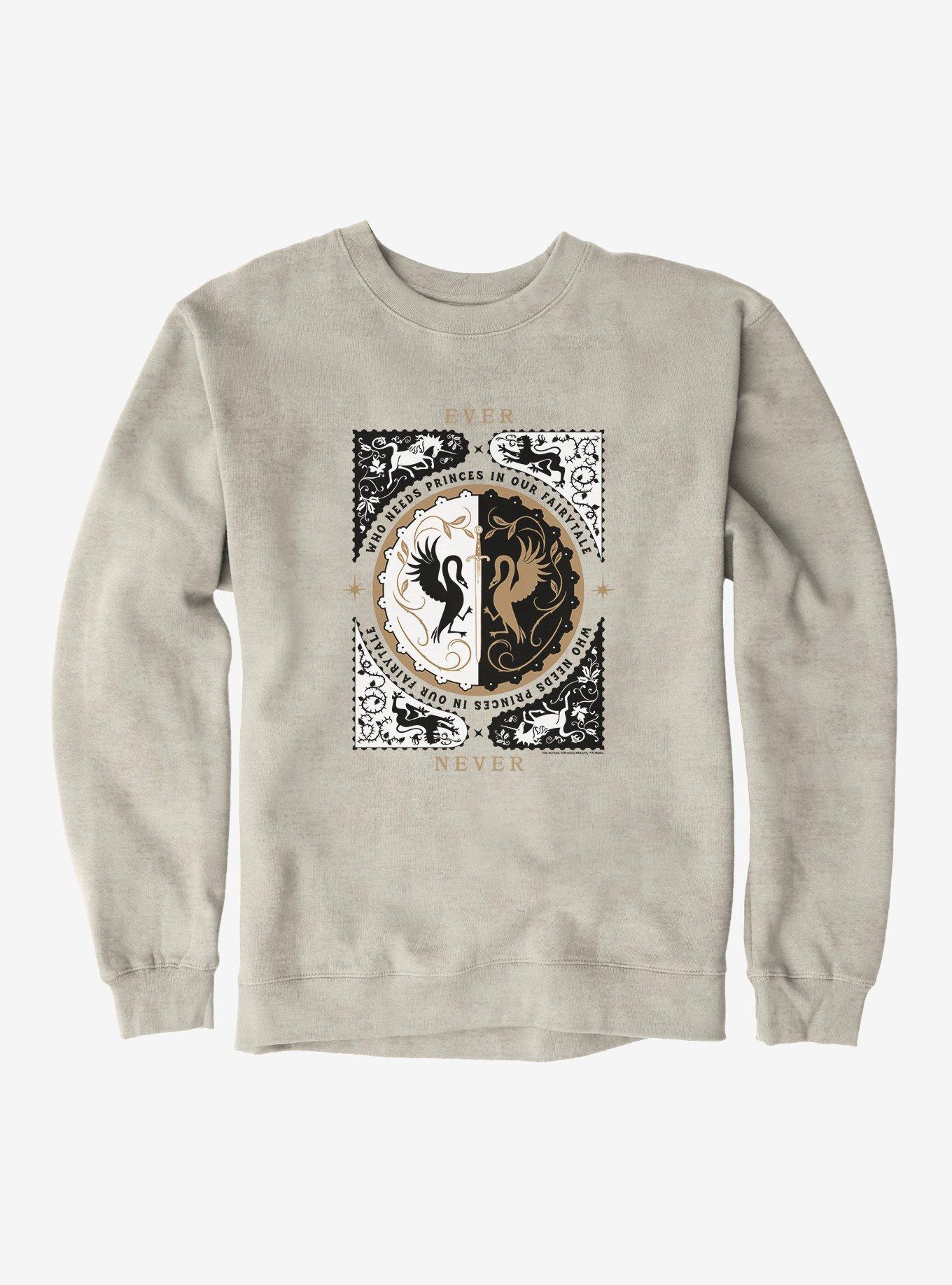 The School For Good And Evil Who Needs Princes Sweatshirt, OATMEAL HEATHER, hi-res