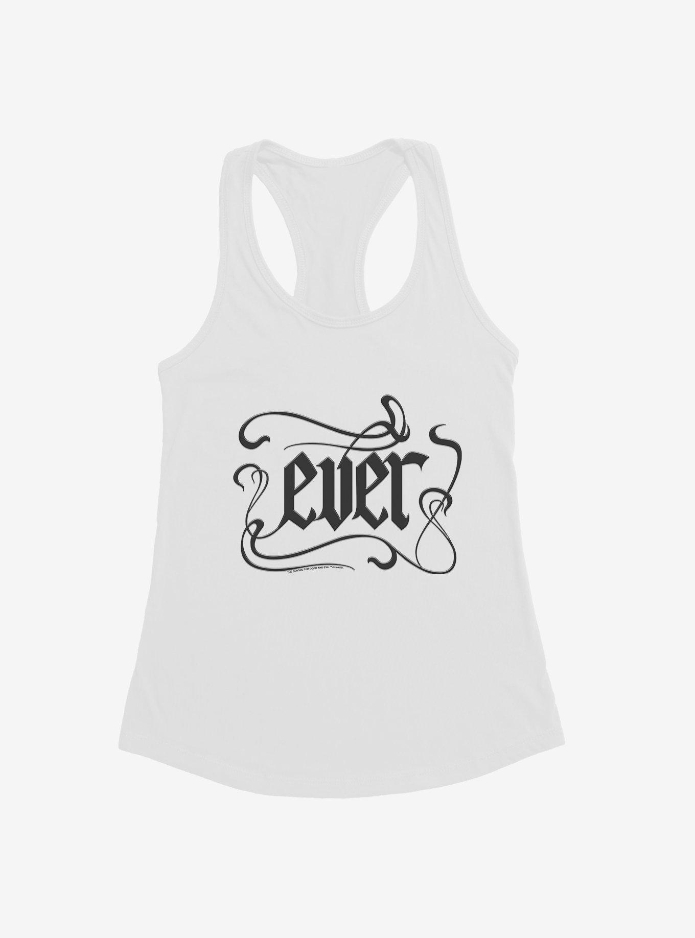 The School For Good And Evil Ever Text Womens Tank Top, WHITE, hi-res