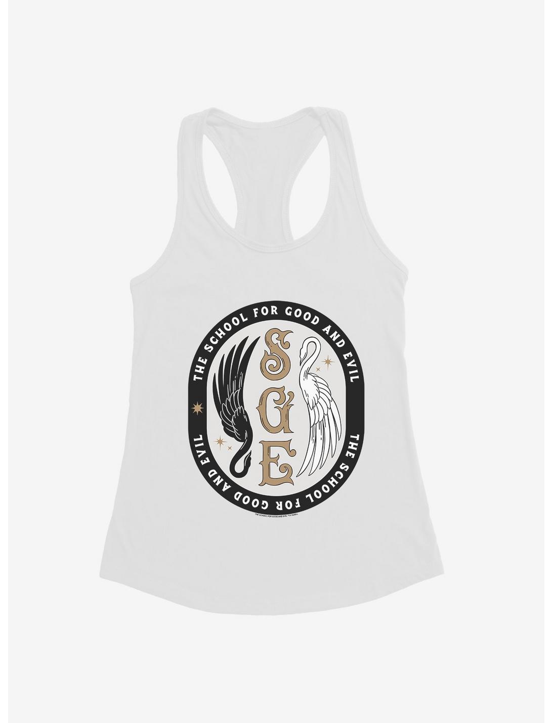 The School For Good And Evil Swan Emblem Womens Tank Top, WHITE, hi-res