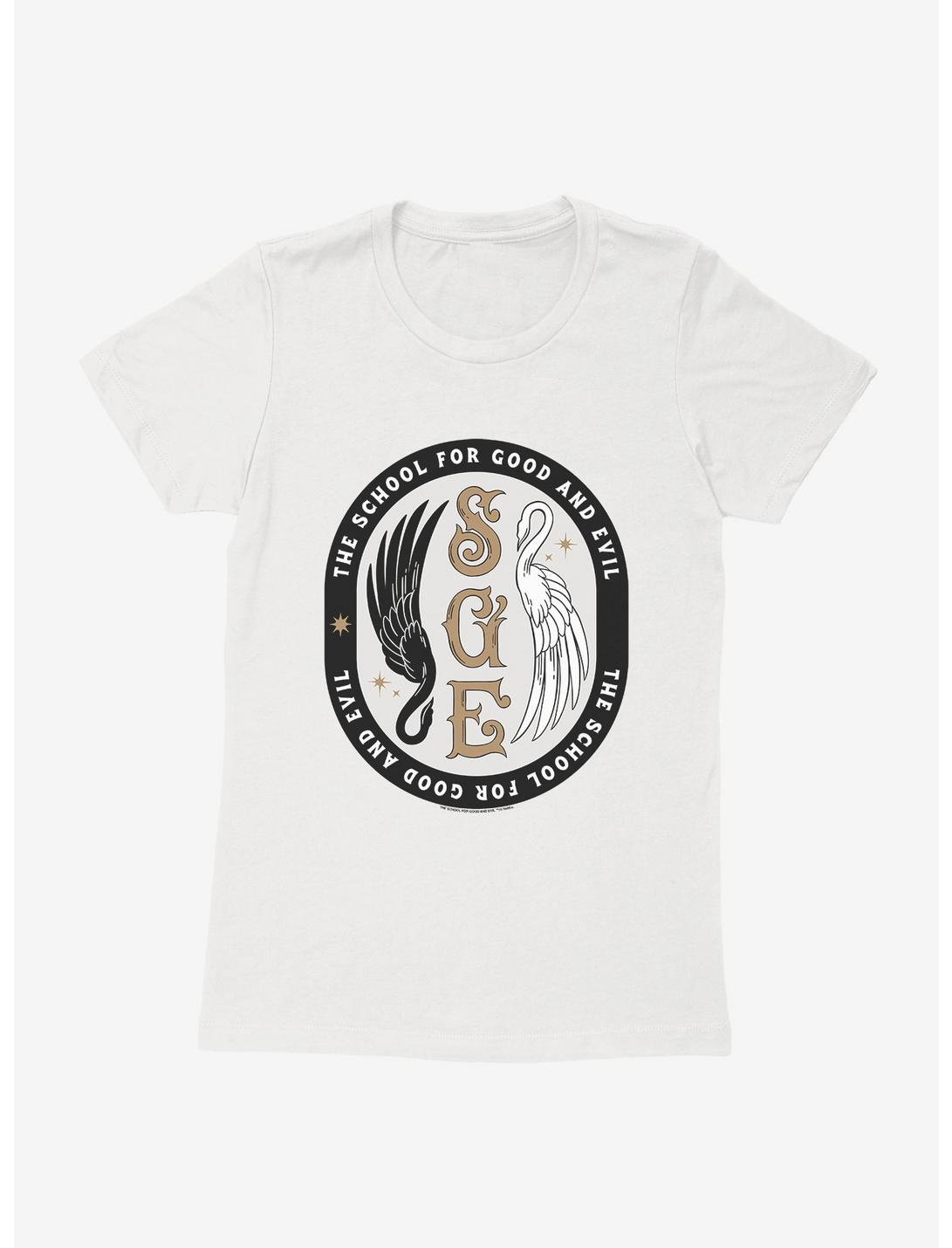 The School For Good And Evil Swan Emblem Womens T-Shirt, WHITE, hi-res