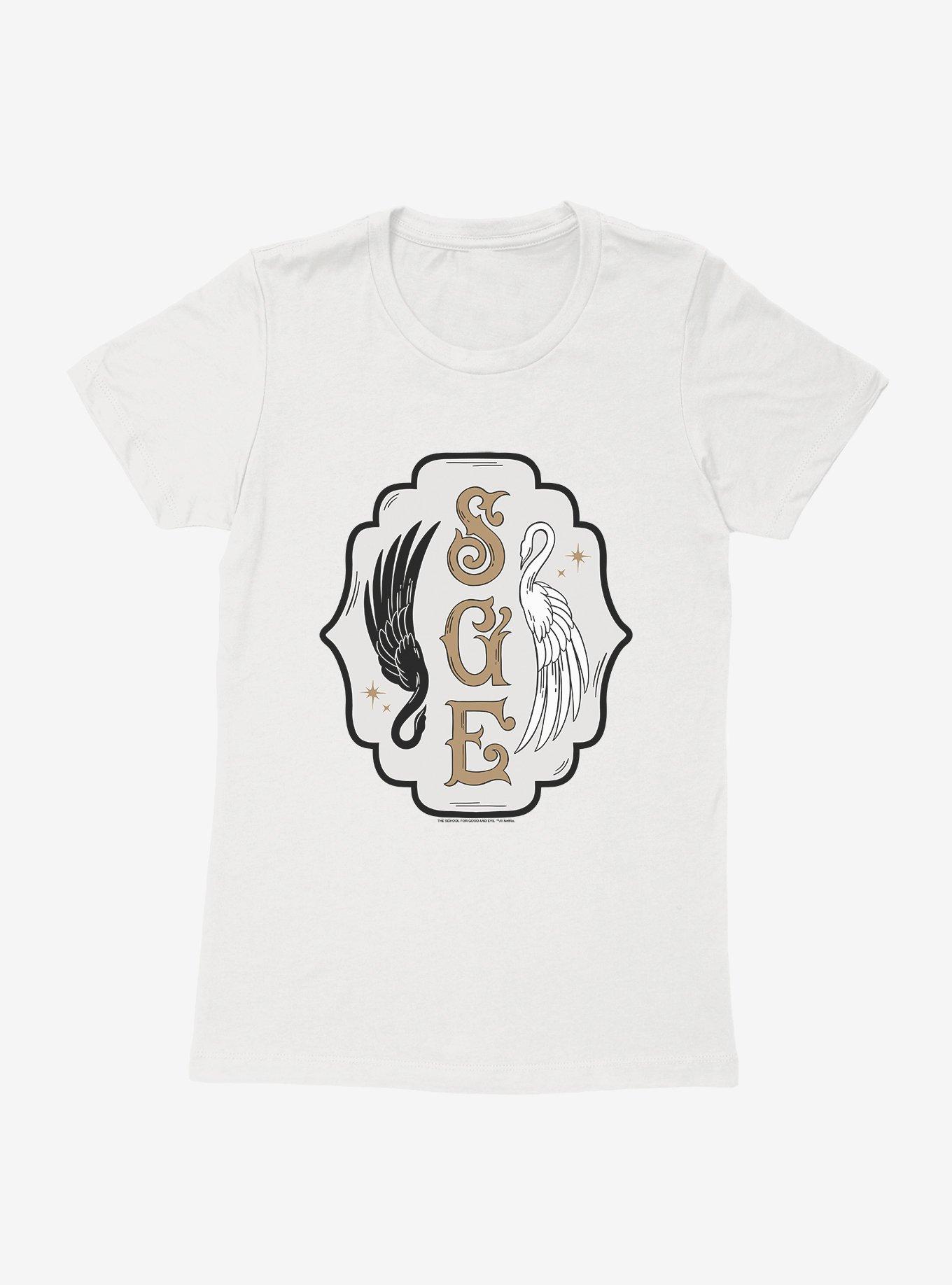 The School For Good And Evil Swan Logo Womens T-Shirt, WHITE, hi-res
