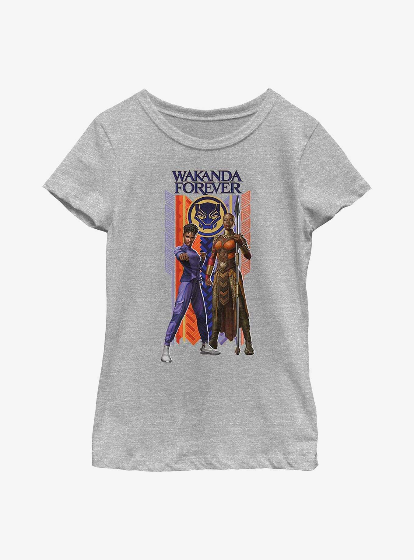 Marvel Black Panther: Wakanda Forever Shuri Okoye Banner Youth Girls T-Shirt