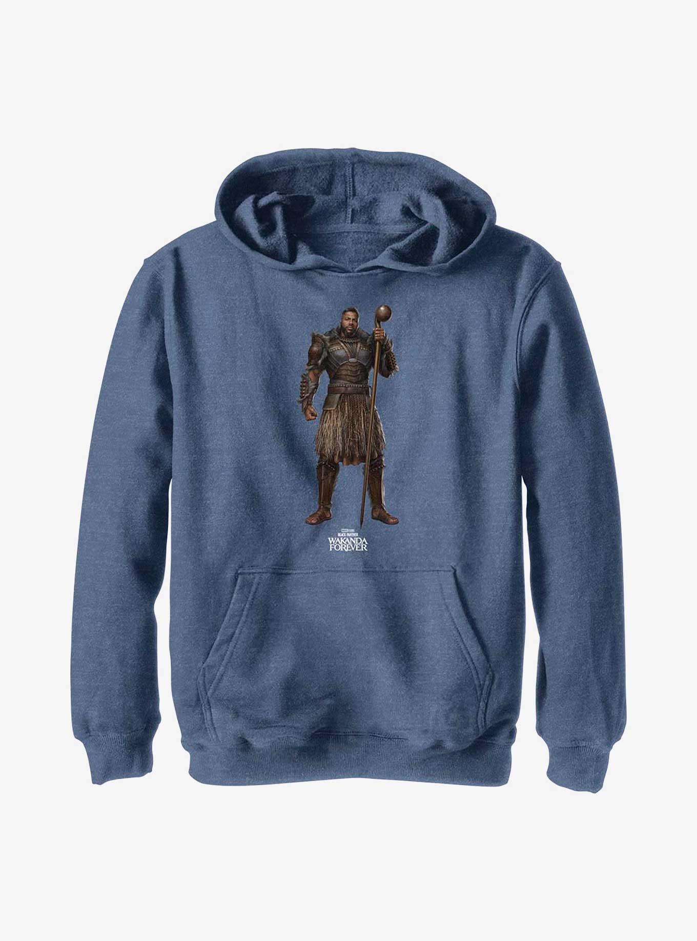Marvel Black Panther: Wakanda Forever Mbaku Simple Youth Hoodie, NAVY HTR, hi-res