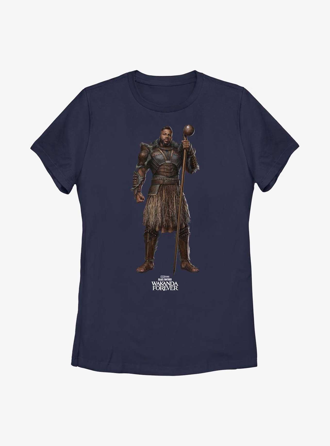 Marvel Black Panther: Wakanda Forever Mbaku Simple Womens T-Shirt, NAVY, hi-res