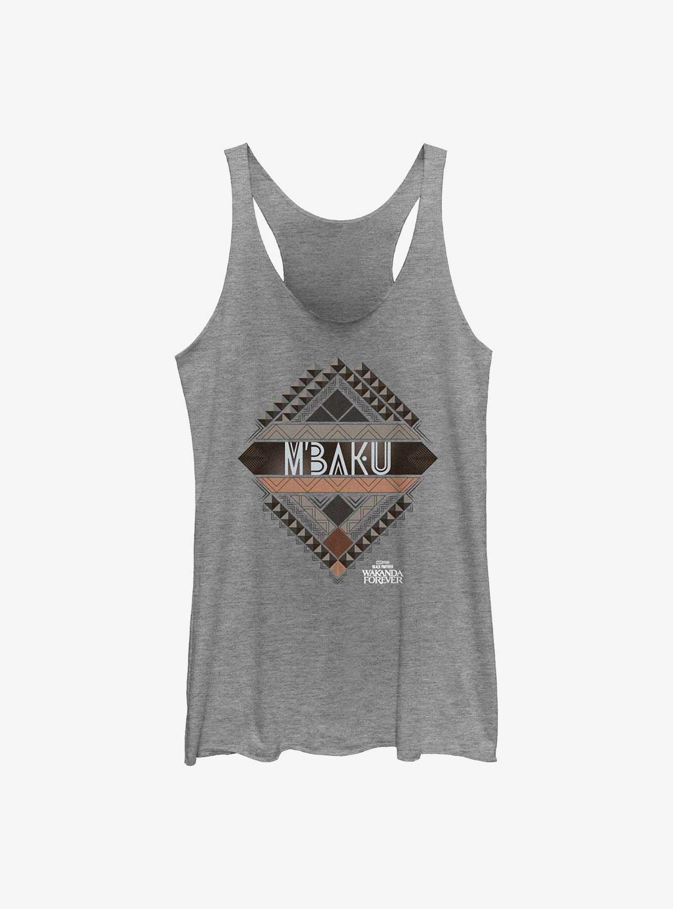 Marvel Black Panther: Wakanda Forever M'Baku Crest Womens Tank Top, GRAY HTR, hi-res