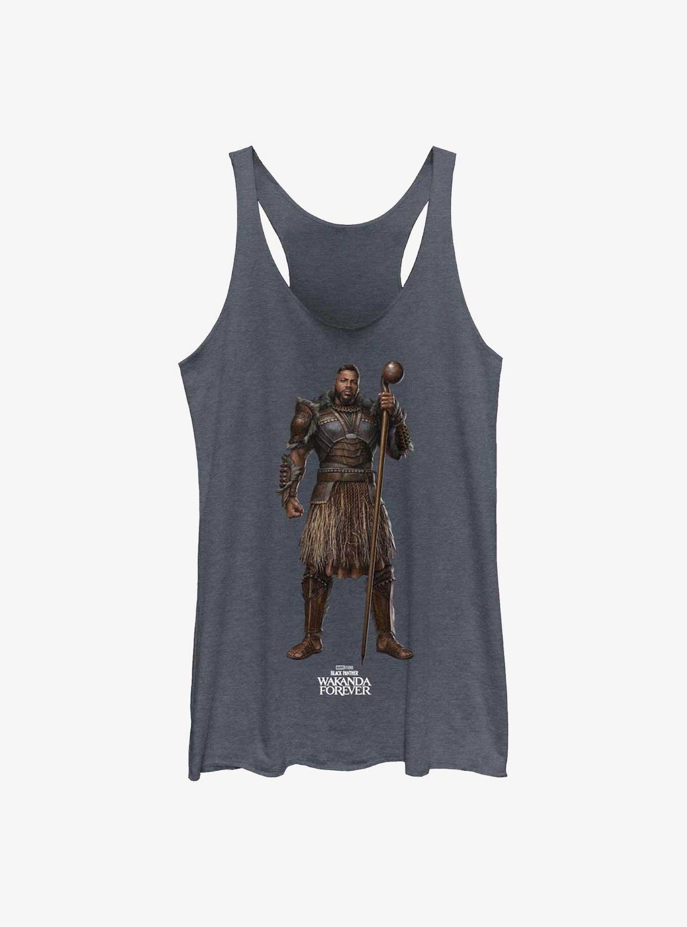 Marvel Black Panther: Wakanda Forever Mbaku Simple Womens Tank Top, NAVY HTR, hi-res