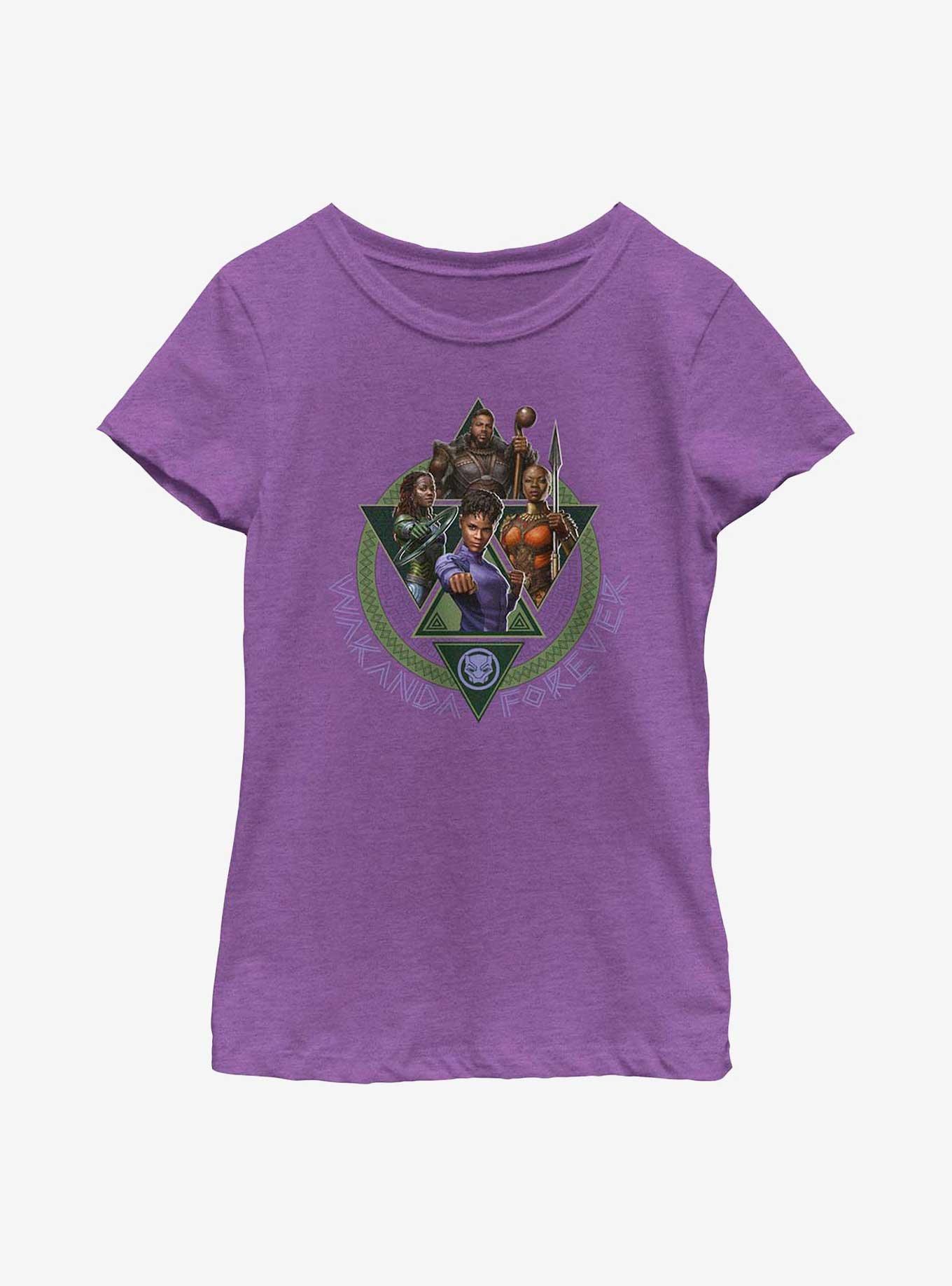 Marvel Black Panther: Wakanda Forever Squad Youth Girls T-Shirt, PURPLE BERRY, hi-res