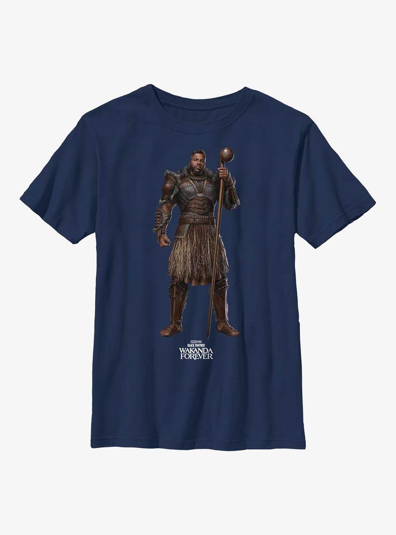 Marvel Black Panther: Wakanda Forever Mbaku Simple Youth T-Shirt, NAVY, hi-res