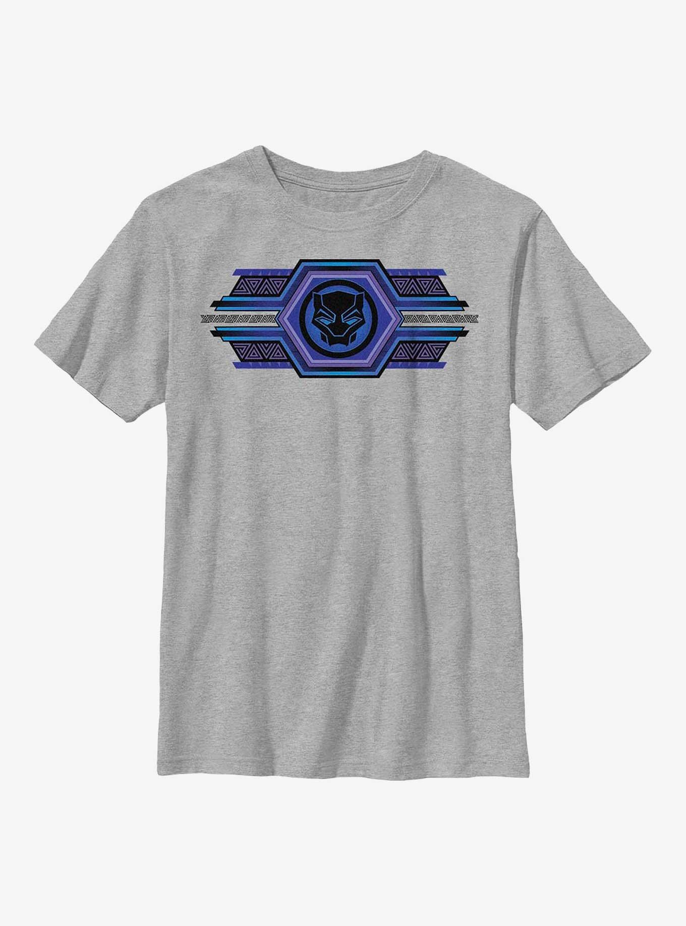 Marvel Black Panther: Wakanda Forever Sigil Hexes Youth T-Shirt, ATH HTR, hi-res