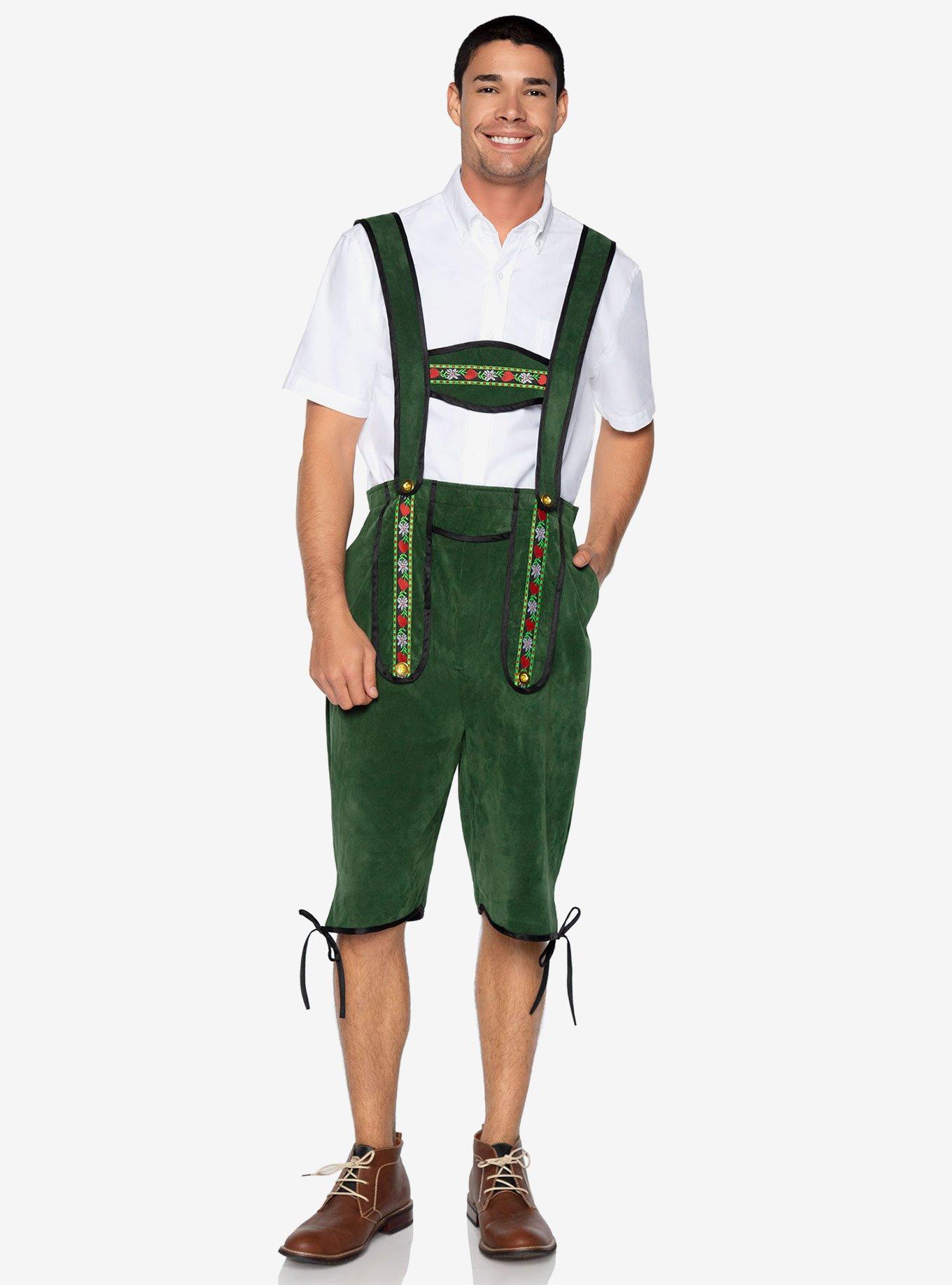 Beerfest Lederhosen Costume, GREEN, hi-res