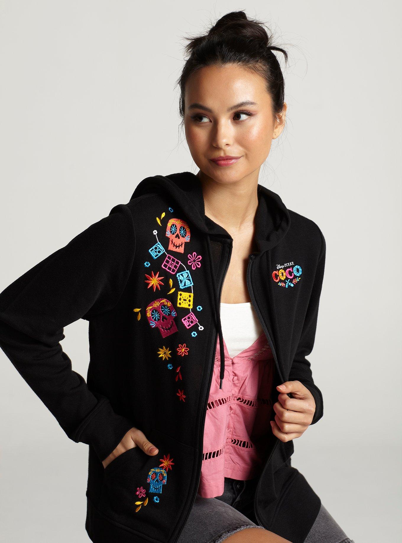 Her Universe Disney Pixar Coco Embroidered Hoodie Her Universe Exclusive, BLACK, hi-res