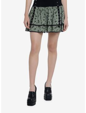 Thorn & Fable Green Butterfly Mushroom Tiered Skirt, , hi-res