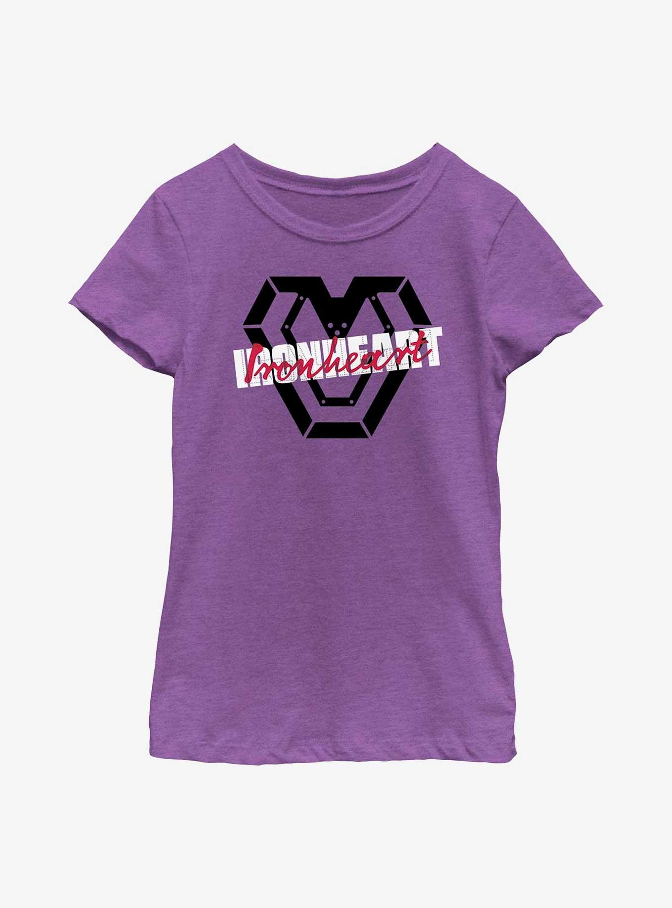 Marvel Black Panther: Wakanda Forever Ironheart Stencil Youth Girls T-Shirt, PURPLE BERRY, hi-res