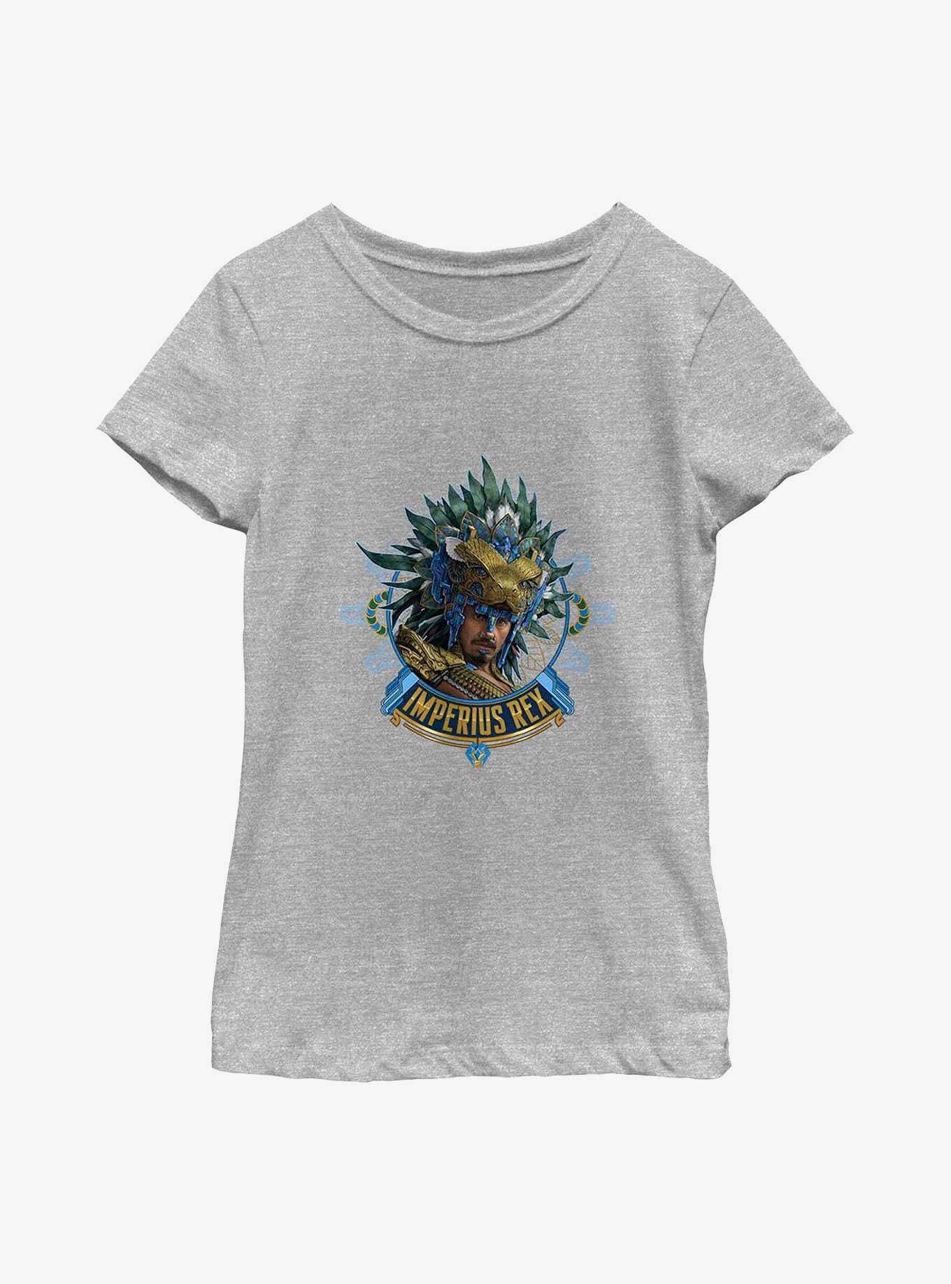 Marvel Black Panther: Wakanda Forever Imperius Rex Helmet Youth Girls T-Shirt, ATH HTR, hi-res