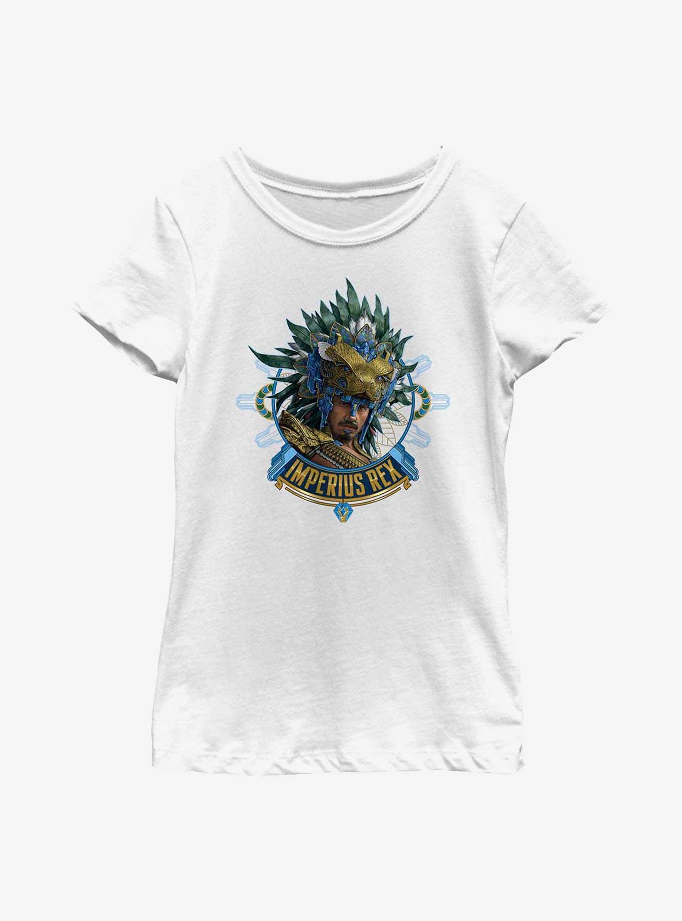 Marvel Black Panther: Wakanda Forever Imperius Rex Helmet Youth Girls T-Shirt, WHITE, hi-res
