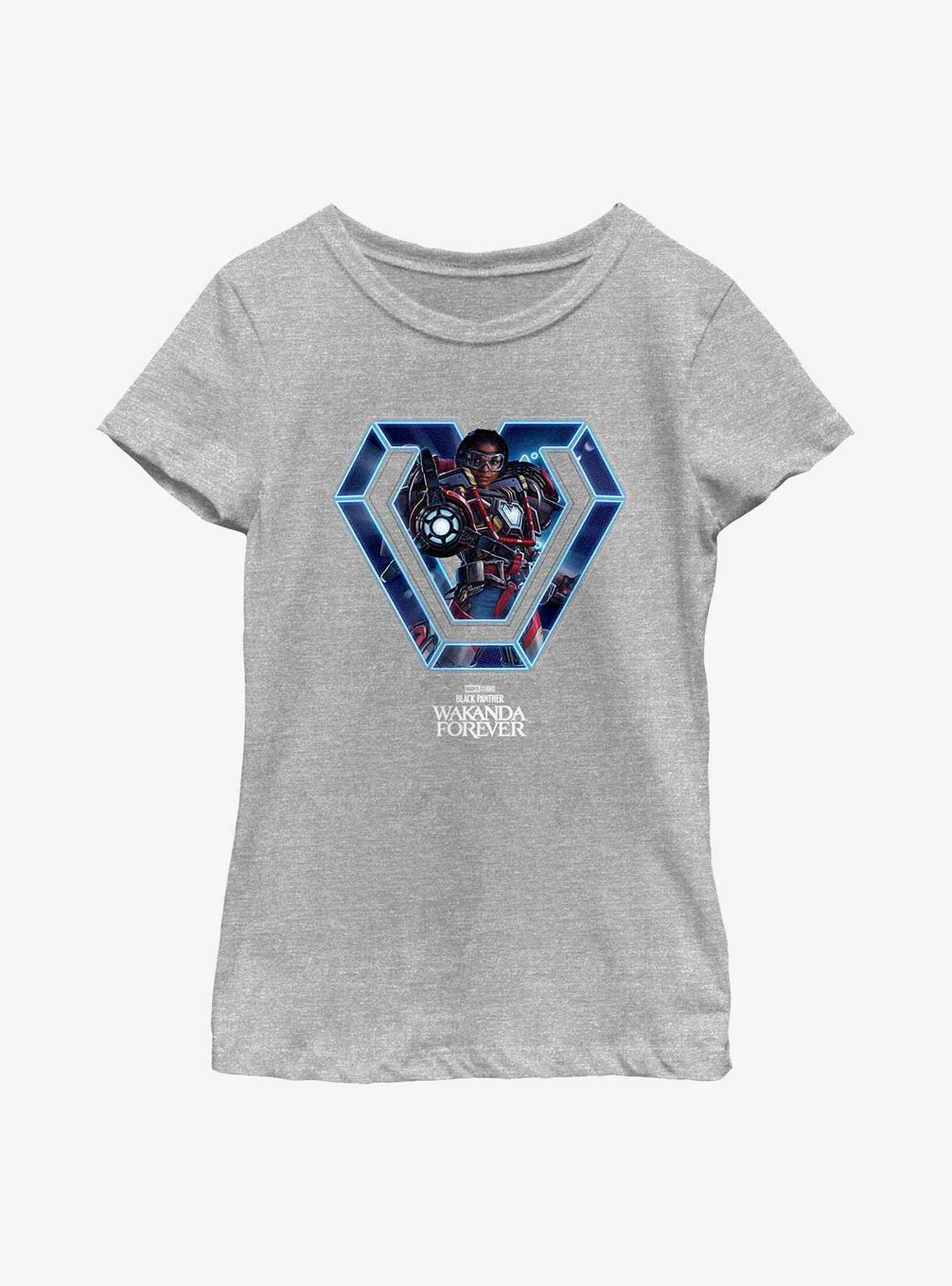 Marvel Black Panther: Wakanda Forever Ironheart Hero Stance Youth Girls T-Shirt, ATH HTR, hi-res